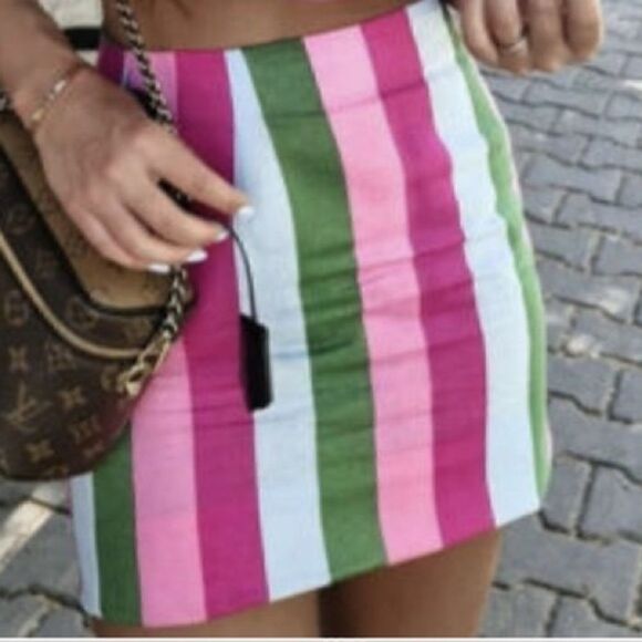 ZARA STRIPED MINI SKIRT - Picture 14 of 15